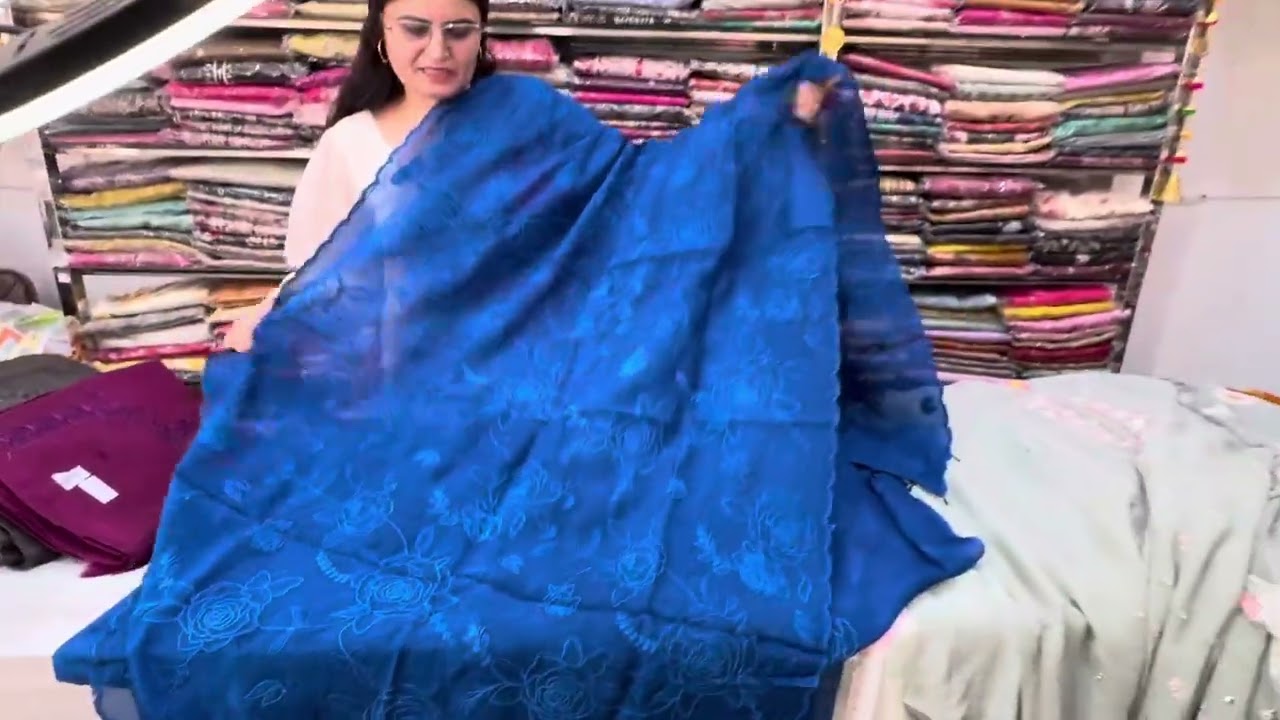 Wedding premium party wear !! Kora silk !! Georgette handwork  (9896153056)(17/11/25)new collection 