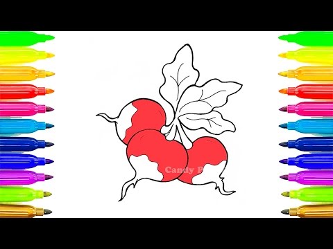 Vegetables Coloring Game Coloring Book Pages Learn Colors, Teach Colours, Baby Toddler Preschool