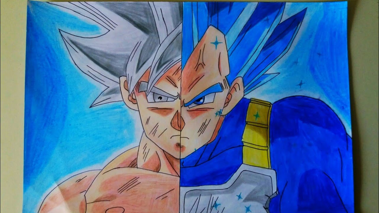 Como Desenhar Goku Instinto Superior / Vegeta Full Power - How To Draw Goku  vs Vegeta 