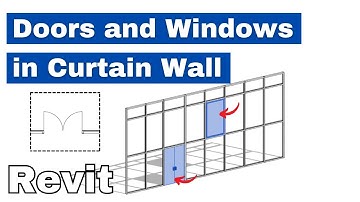 How to Add Doors and Windows in Curtain Wall in Revit | Hindi Tutorial