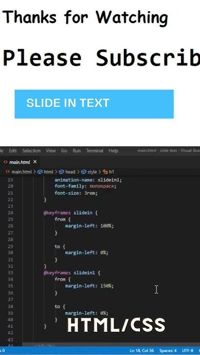 Simple slide in text | html | css - YouTube