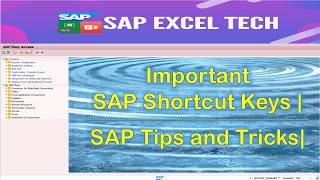 SAP Shortcut Keys, SAP GUI Shortcut Keys, SAP Tips and Tricks