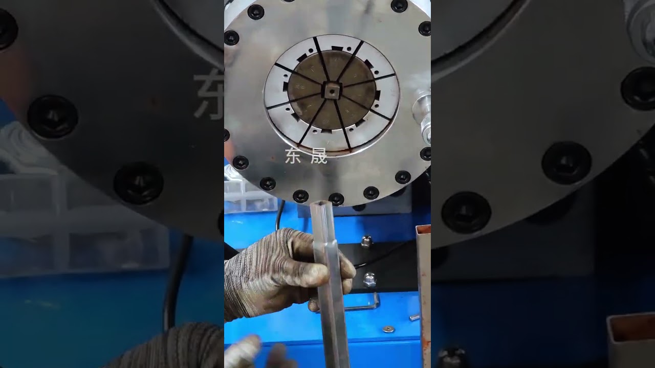 Square tube shrinking and plugging use Square and round integrated tube shrinking machine.