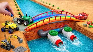 Mini Tractor & Truck Build Brick Bridge Construction Science Project | Zin Zin Tractor