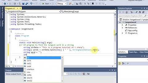 C# program to find the longest word in a string