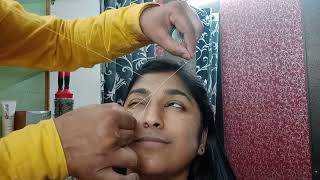 Full face threading tutorial/ upper lips threading tutorial/ forehead threading/ Eyebrow Threading/