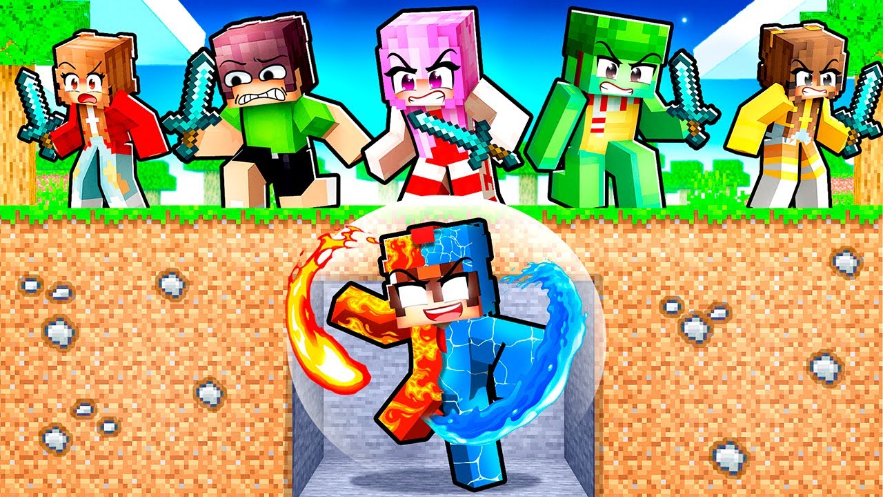 Devenir le ROI ÉLÉMENTAIRE en MANHUNT sur Minecraft !