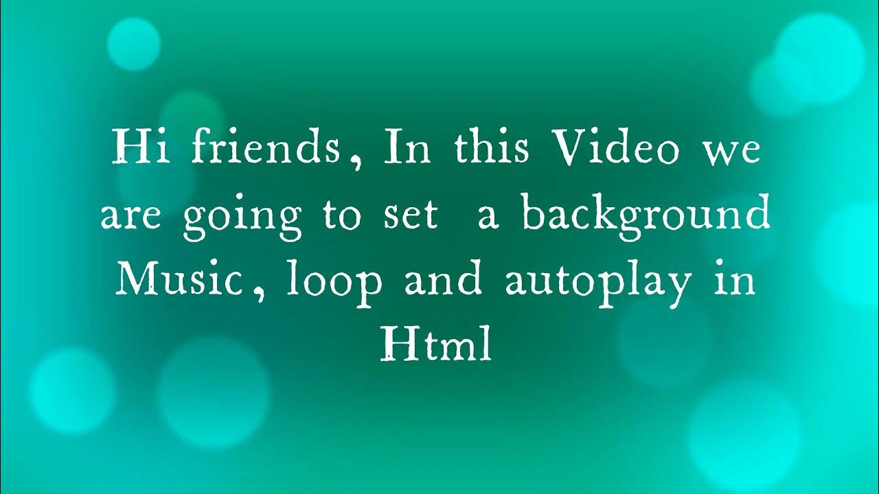 How to autoplay and loop a Background Music in html Coding தமிழா