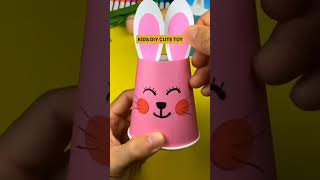 How to Make a Moving Paper Cup Bunny 🐰 Easy DIY Kids Toy!