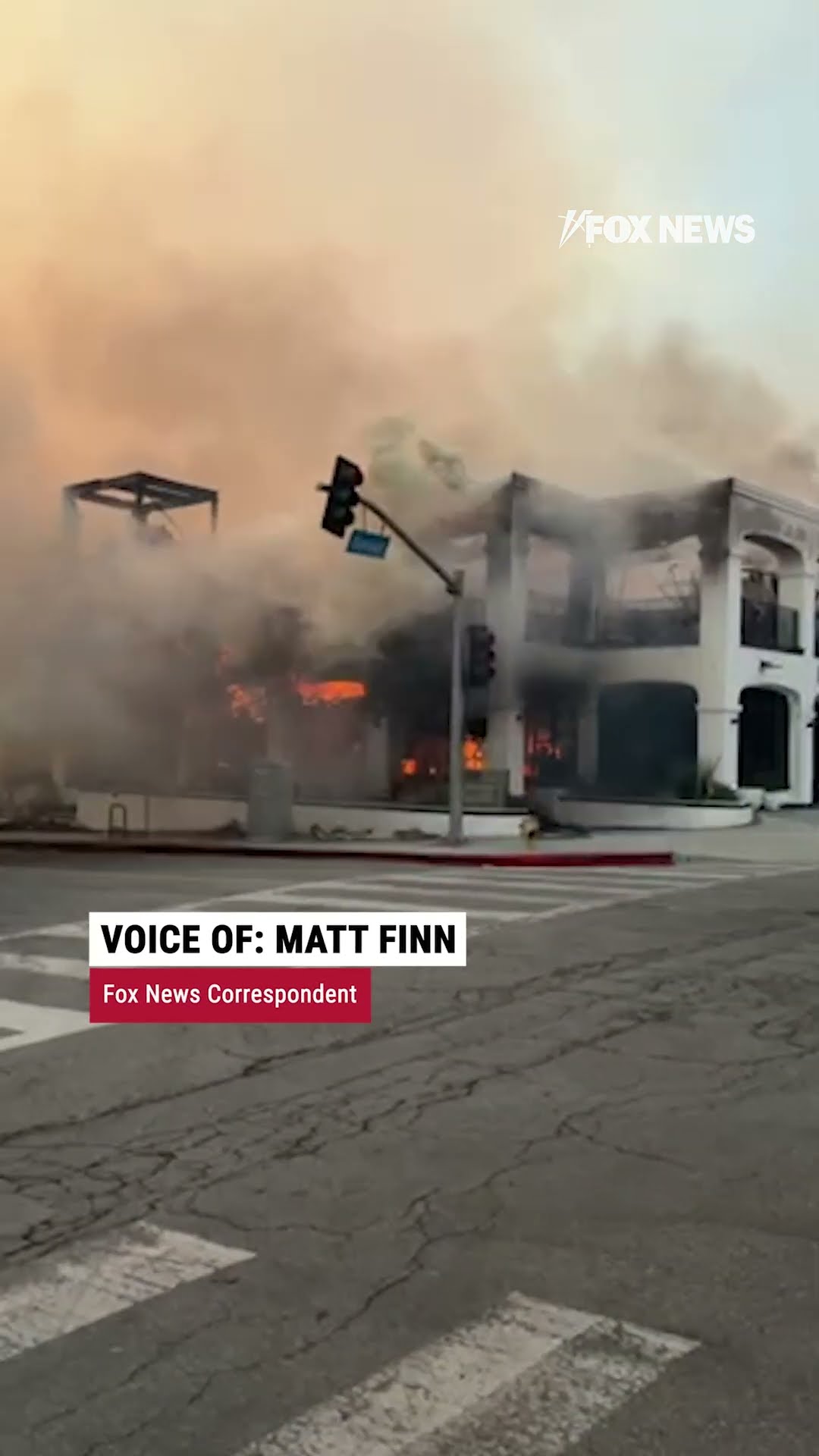 Wildfires rage on California's famous Sunset Boulevard. Matt Finn reports from the devastation.