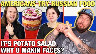 Russian-American Reacts to AMERICANS TRY RUSSIAN FOOD