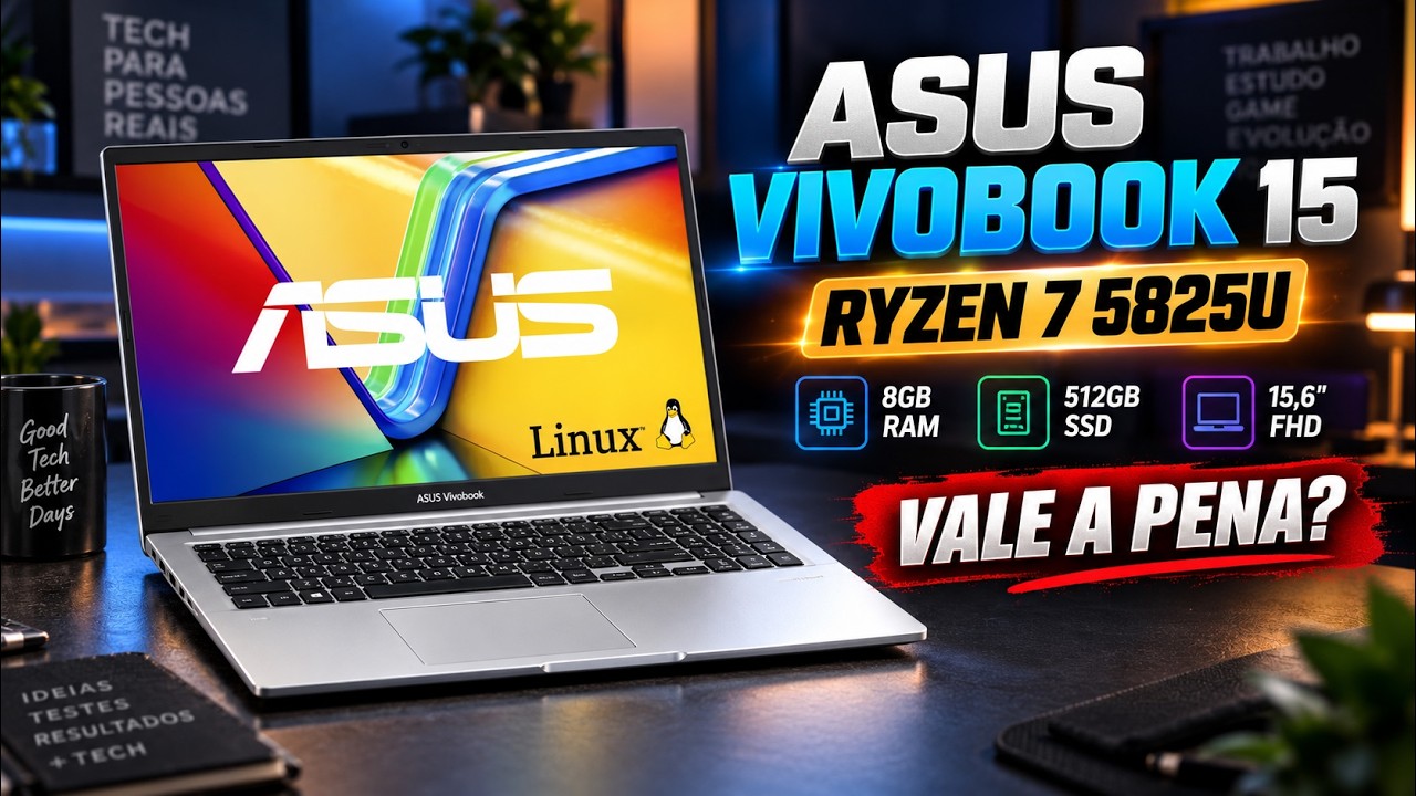 ASUS Vivobook 15 com Ryzen 7 VALE A PENA ? Notebook POTENTE para
