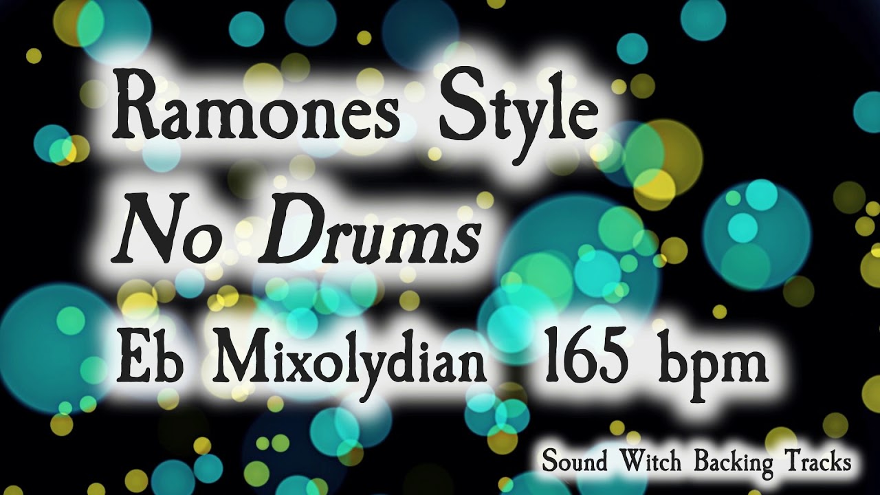 Ramones Style Backing Track Eb Mixolydian | No Drums | 165 BPM