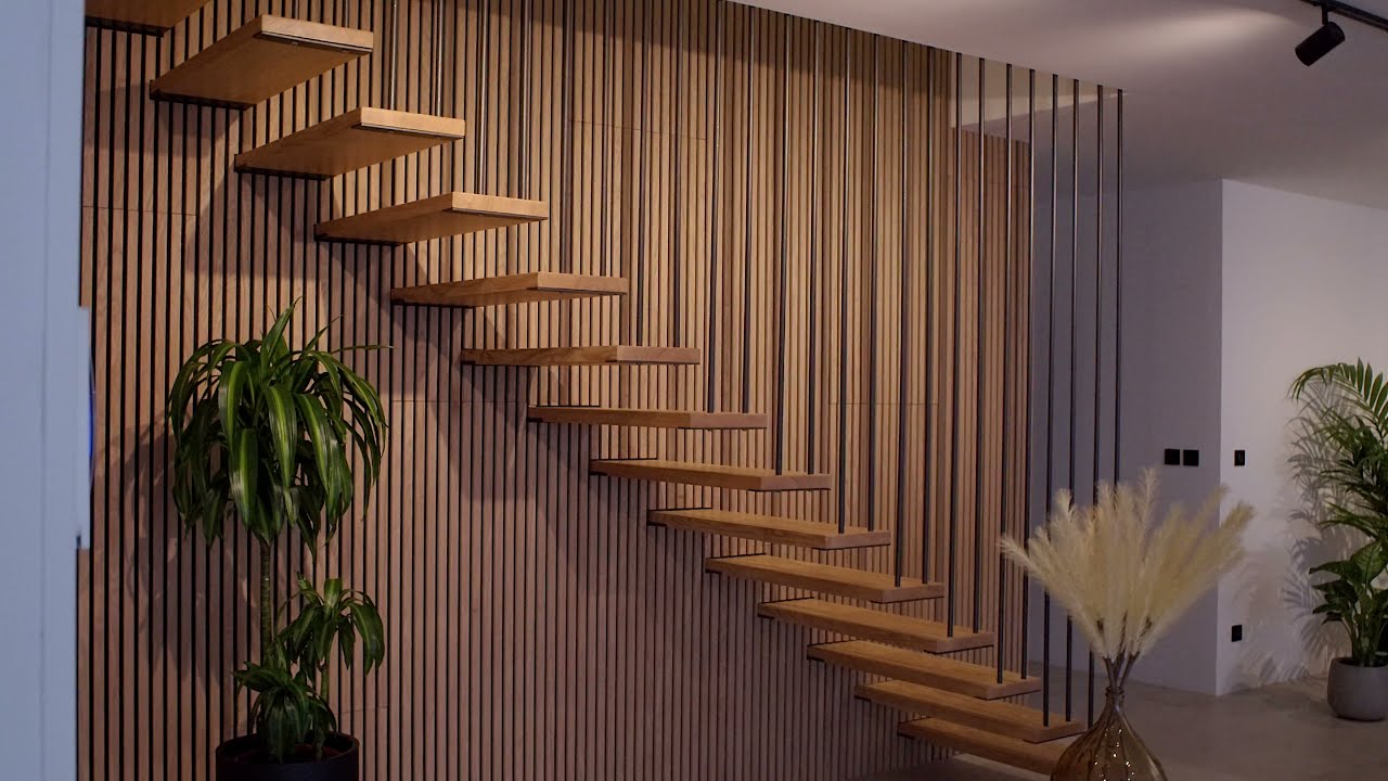 Habillage murs et plafonds en tasseaux de bois acoustiques