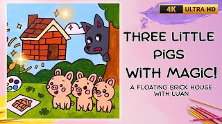 Draw the Three Little Pigs’ New Magical Home | A Fairy Tale Drawing Adventure for Kids|Bedtime story