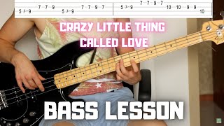 Queen - Crazy Little Thing Called Love (Bass cover with TABS) chords