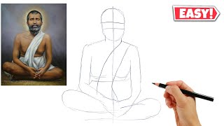 Easy Ramkrishna Paramhans Drawing / How to Draw ramkrishna paramhans // ramkrishna paramhans jayanti