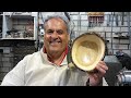 Wood turning natural edged oak bowl