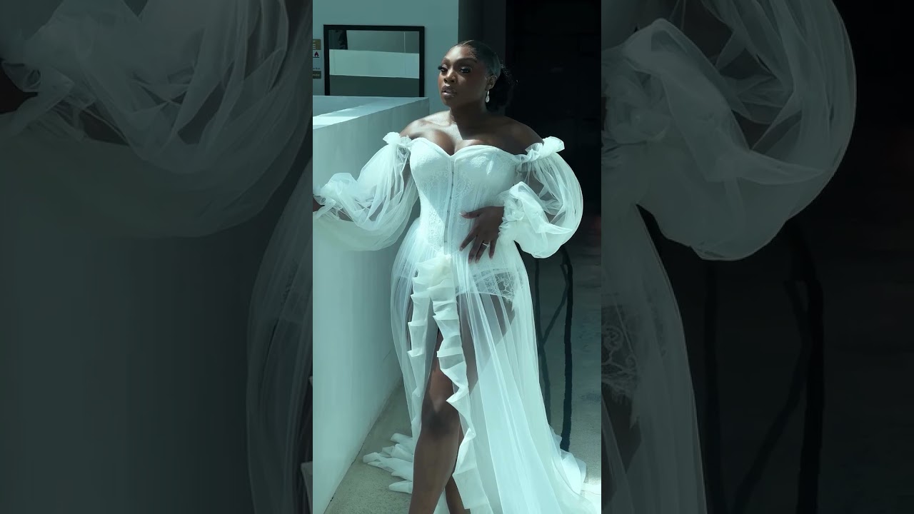 Our bride is serving main character energy in her custom bridal robe from #EBBridals #bridal #robes
