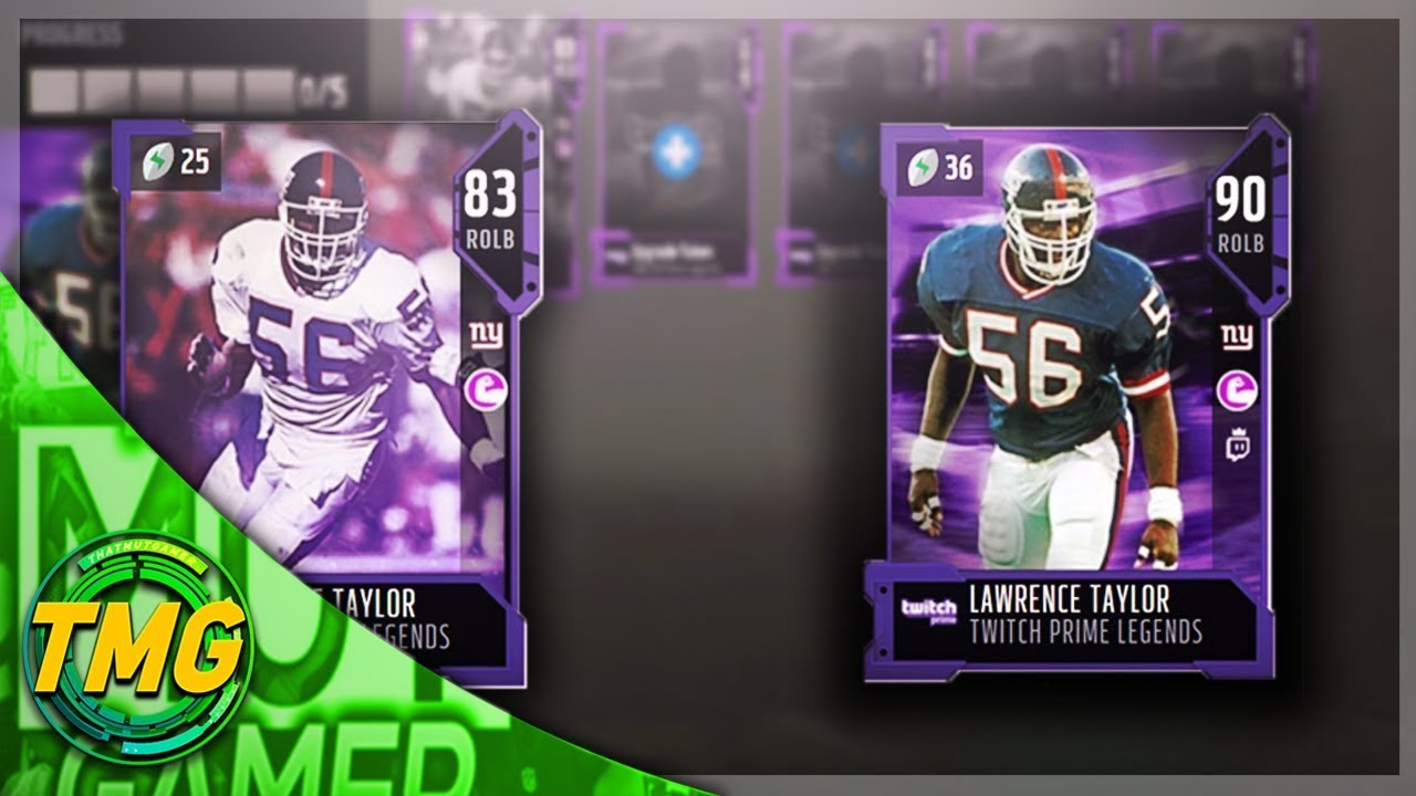 NEW LAWRENCE TAYLOR TWITCH PRIME LEGEND!!| MADDEN 18 ULTIMATE TEAM TWITCH PRIME