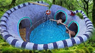 Famous Amazing PYTHON Swimming pool & Water Slide | Dig To Build Underground House Wealth