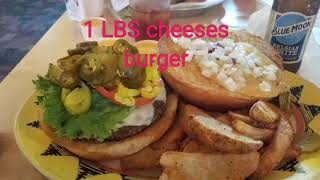 The massive one pound cheeseburger from Fuddruckers