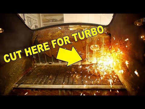 Cutting a hole in my VW Bug for my turbo (ej22)