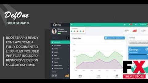 Preview DefOne - Responsive Bootstrap 3 Admin Template TFore
