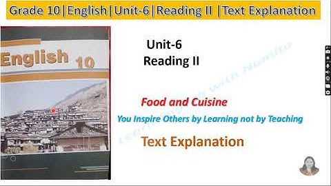 You inspire Others by Learning...Unit-6|Reading II Grade-10 English|Learn English with Namita