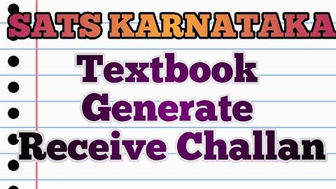 Textbook Generate Receive Challan on SATS school login
