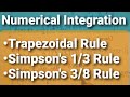 Trapezoidal, Simpson's 1/3 & Simpson's 3/8 Rule | Numerical Integration | in Urdu/Hindi