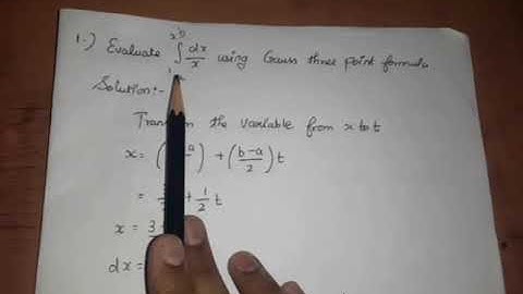 Gaussian quadrature-3 point formula and example sum in tamil