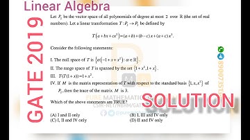 Gate 2019 Linear Algebra Solution | by Pure Mathematical Academy