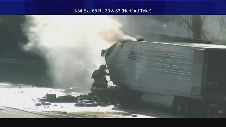 DOT VIDEO: Tractor trailer crash closes I-84 east in Vernon