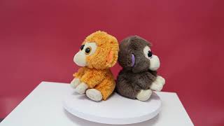 WEIGEDU Baby Small Monkey Toy Stuffed Animal, Yellow and Brown