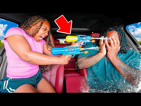 Soaking My Boyfriend with a Water 🔫 Every Time He Talks! 💦🤣