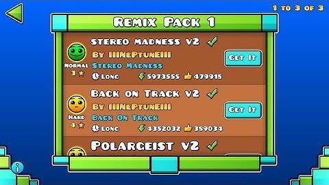 Geometry Dash| Map Packs: Remix Pack 1