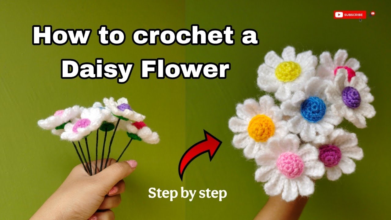 How to Crochet a Daisy Flower 🌼 | Step by Step Tutorial | Beginner Friendly #crochetflower #diy #yt