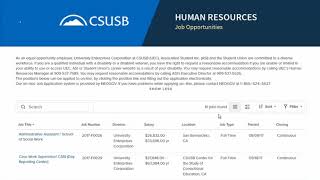 CSUSB Job Search-HOW TO