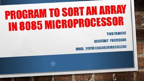 sorting of an array using 8085 microprocessor
