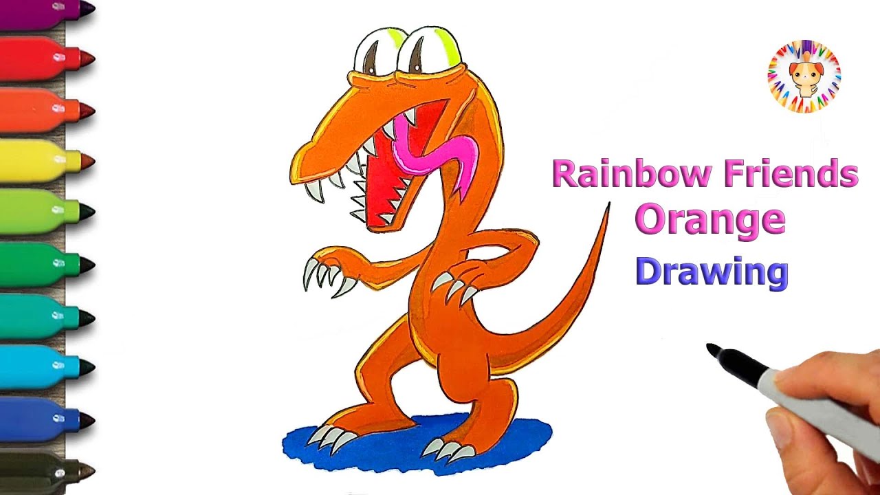 How to Draw Orange Easy  Roblox Rainbow Friends 