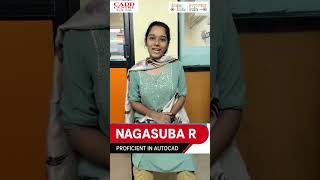 🏆AutoCAD Success Story | Nagasuba R Shares Her Experience at CADD Centre Madurai #autocad #civilcad
