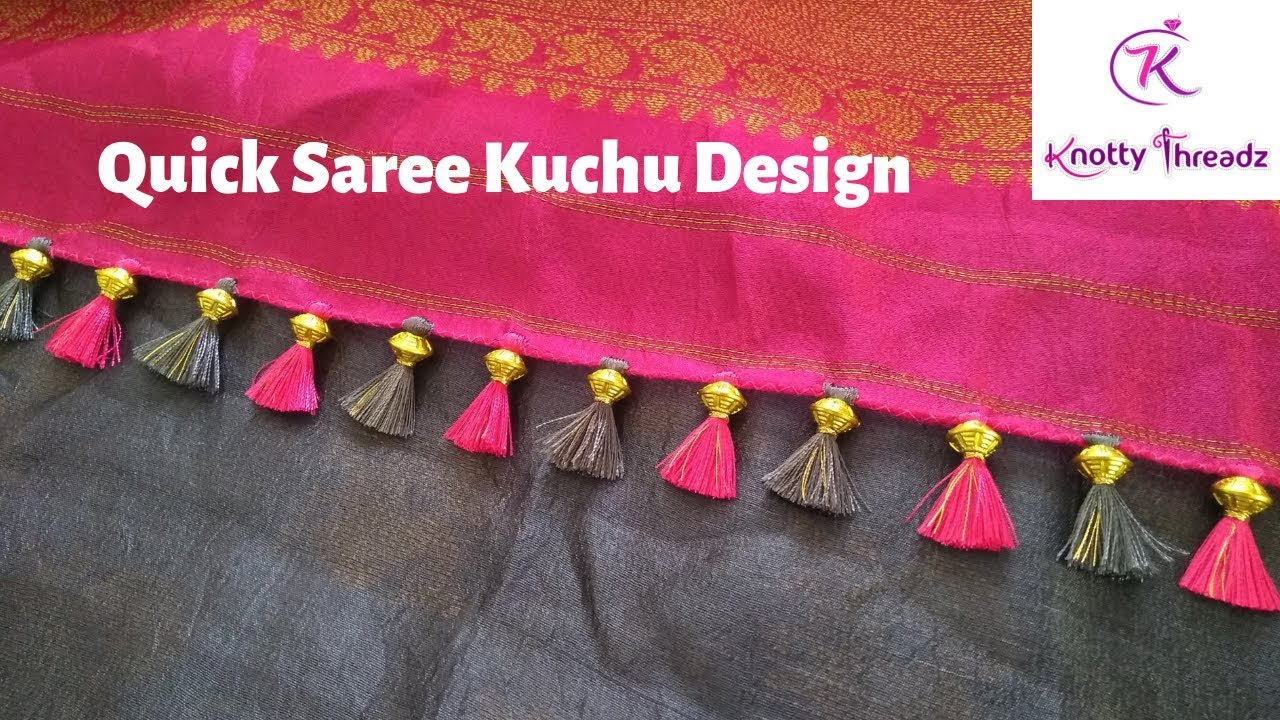 Saree Kuchu With Beads in Less than 1 Min | Double Color Baby ...