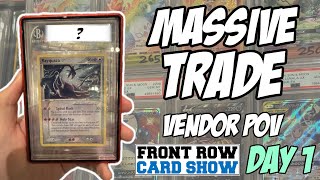 GOLD STAR RAYQUAZA TRADE! | Front Row Card Show Pasadena 2024 VENDOR POV