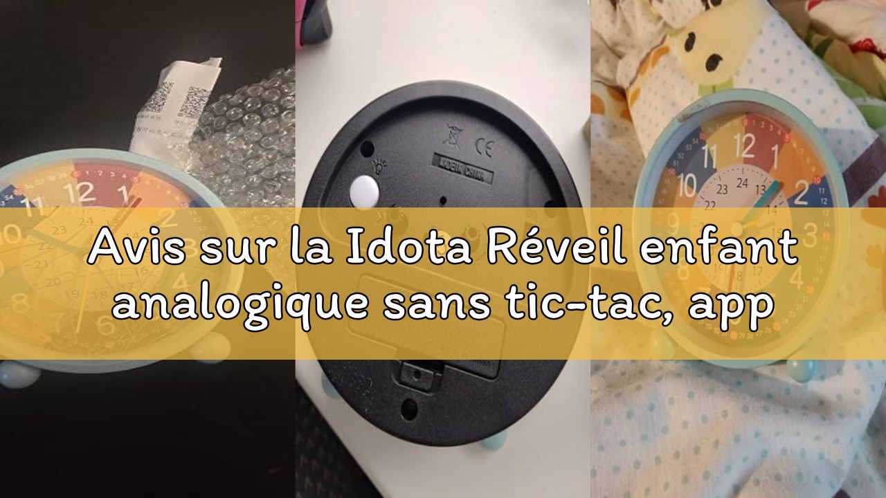 Idota Réveil Analogique Silencieux (Sans Tic-Tac) Pour Enfant – Avec Veilleuse, Cadran Coloré Et Alarme Douce – Idéal Pour Apprendre L'Heure