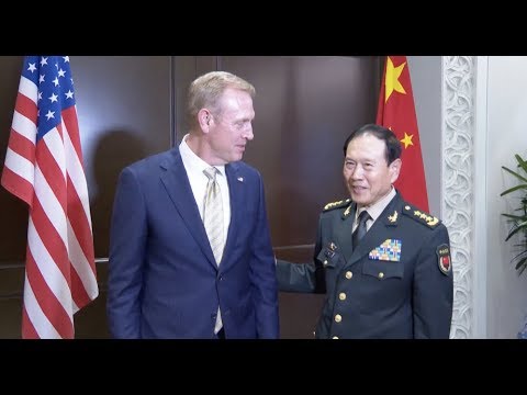 newspaper mockup Chinese Defense Minister Meets U.S. Acting Defense Secretary in Singapore