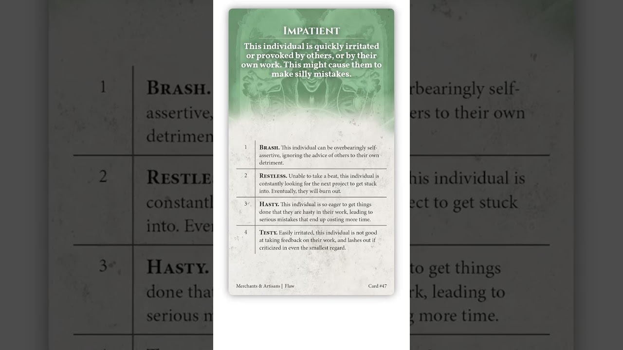 Pre-Generated Character 1 - The Oracle Character Generator