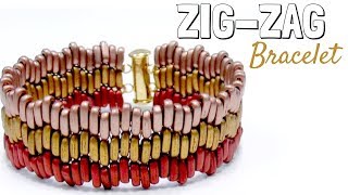 Beading Ideas - How to make a Zig-Zag bracelet with Brick Stitch