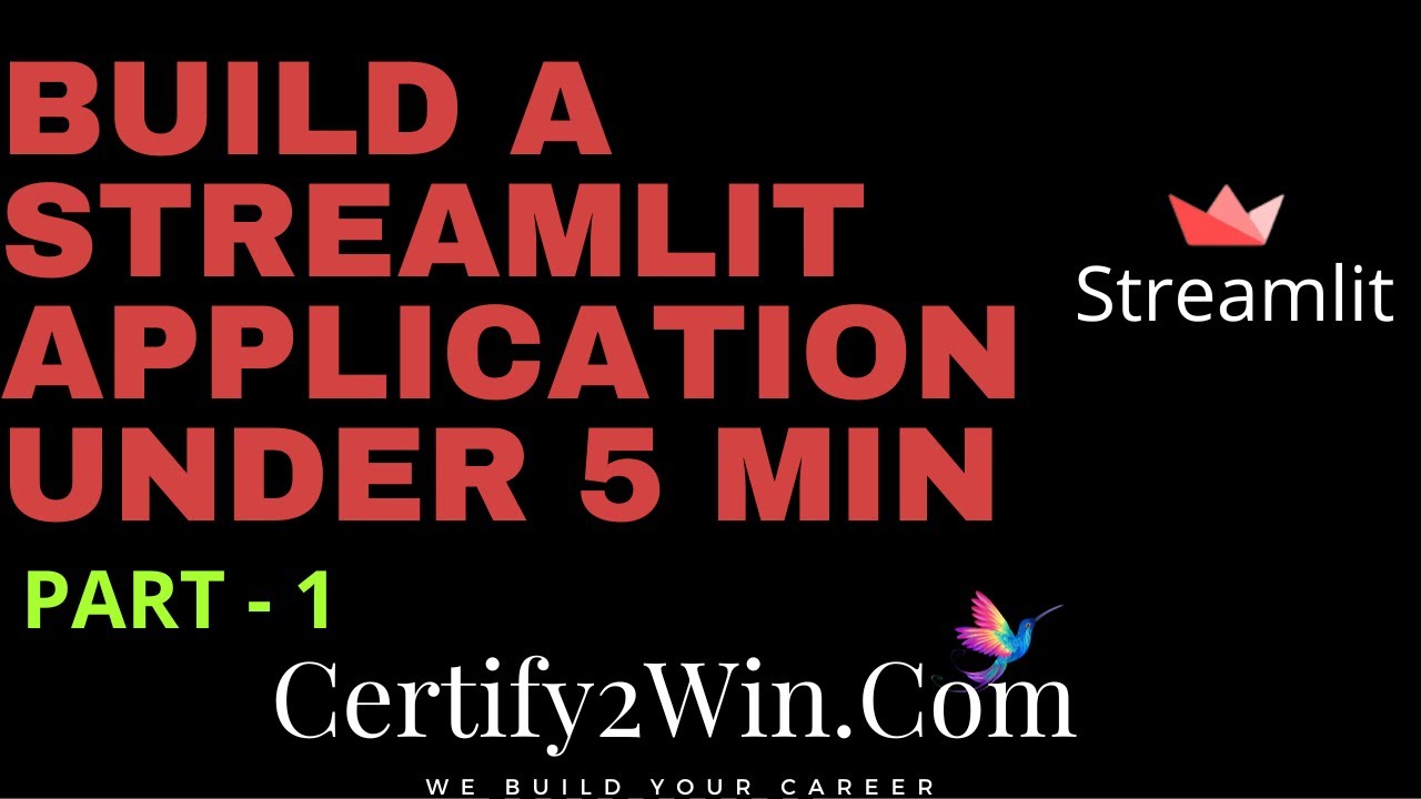 Build a streamlit application under 5-minute Part 1 - YouTube