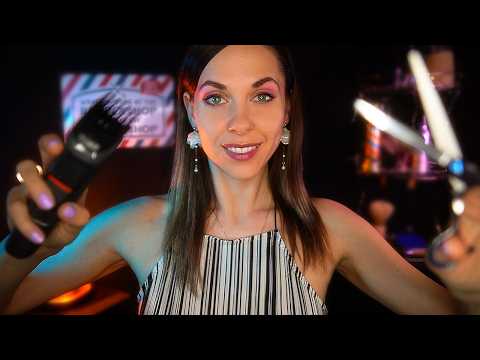 ASMR Realistic Barbershop Roleplay 💈 HEADSHAVE, Haircut, Shave & Scalp Massage (Tingly)